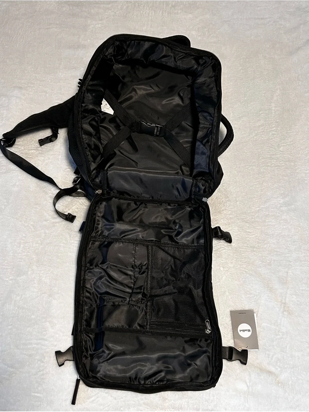 Men's Black Nylon Backpack with Padded Straps